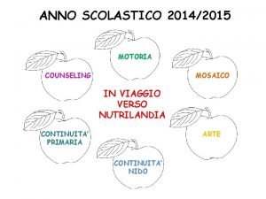 ANNO SCOLASTICO 20142015 MOTORIA COUNSELING MOSAICO IN VIAGGIO