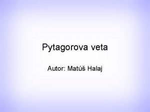 Pytagorova veta