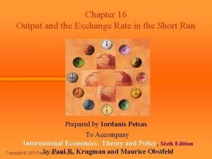 Chapter 16 Output and the Exchange Rate in