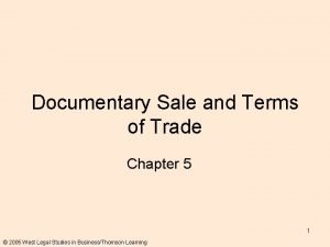 Documentary Sale and Terms of Trade Chapter 5