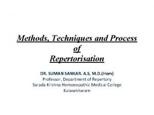 Techniques of repertorisation