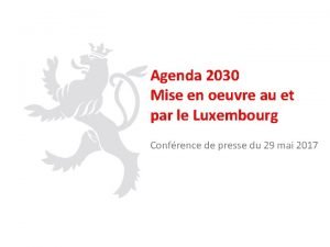 Agenda 2030 Mise en oeuvre au et par