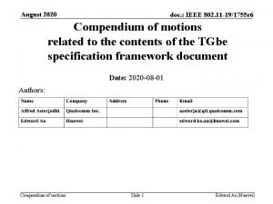 August 2020 doc IEEE 802 11 191755 r