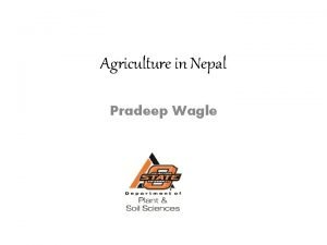 Agriculture in Nepal Pradeep Wagle Background Information Nepal