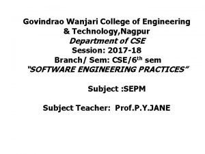 Govindrao Wanjari College of Engineering Technology Nagpur Department