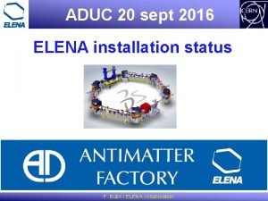 ADUC 20 sept 2016 ELENA installation status F