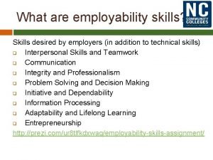 Skills desired by employers