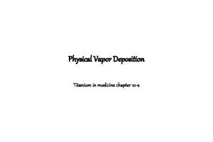 Physical Vapor Deposition Titanium in medicine chapter 10