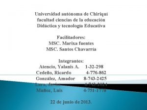 Universidad autnoma de Chiriqu facultad ciencias de la