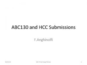 ABC 130 and HCC Submissions F Anghinolfi 080213