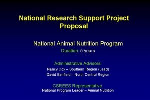 National animal nutrition program