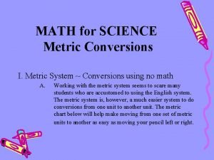 MATH for SCIENCE Metric Conversions I Metric System