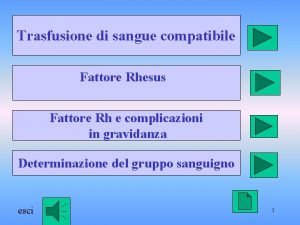 Trasfusione di sangue compatibile Fattore Rhesus Fattore Rh