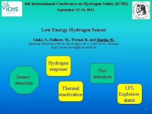 4 th International Conference on Hydrogen Safety ICHS
