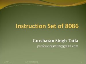 Classify instruction set of 8086