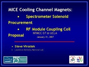 MICE Cooling Channel Magnets Spectrometer Solenoid Procurement Proposal