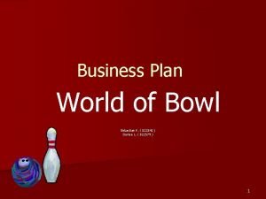 Bowling center business plan