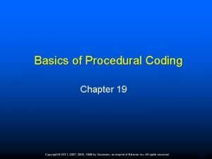 Chapter 19 procedural coding