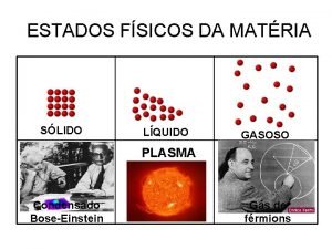 ESTADOS FSICOS DA MATRIA SLIDO LQUIDO GASOSO PLASMA