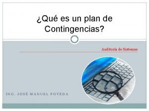 Qu es un plan de Contingencias Auditora de