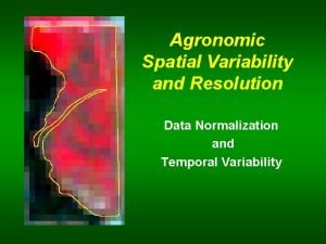Agronomic Spatial Variability and Resolution Data Normalization and
