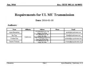 Jan 2016 doc IEEE 802 11 160053 Requirements