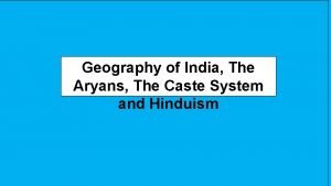 Caste system geography