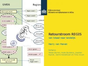 Retourstroom REGIS van lokaal naar landelijk ur Reto