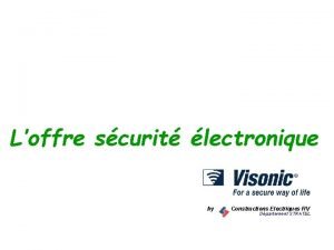 Loffre scurit lectronique by Constructions Electriques RV Dpartement