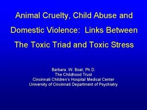 Animal Cruelty Child Abuse and Domestic Violence Links