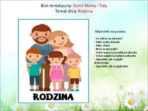 Blok tematyczny Dzie Mamy i Taty Temat dnia