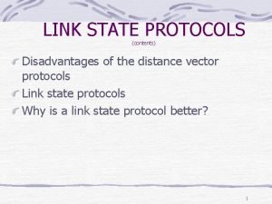 Advantages of link state routing vs distance vector