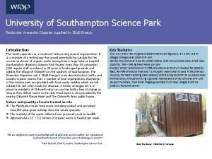 University of Southampton Science Park Flexibuster Anaerobic Digester