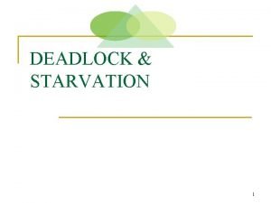 DEADLOCK STARVATION 1 Deskripsi Deadlock Starvation Proses pada