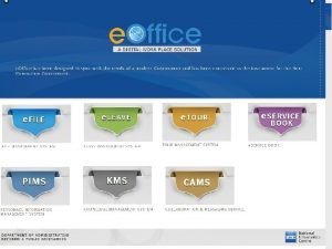 eOffice Genesis Objectives Establish a Single Product for