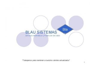 BLAU SISTEMAS Servicios Informticos y Proteccin de Datos