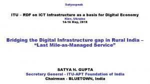 Satyaspeak ITU RDF on ICT Infrastructure as a