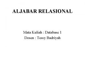 Contoh soal aljabar relasional database