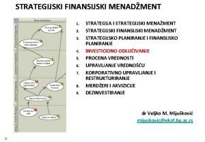 STRATEGIJSKI FINANSIJSKI MENADMENT 1 2 3 4 5