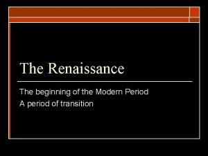 Key events in the renaissance