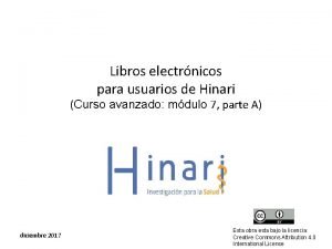 Libros electrnicos para usuarios de Hinari Curso avanzado