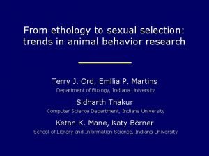 From ethology to sexual selection trends in animal