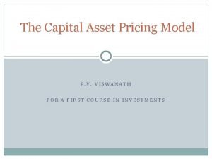 Capm assumptions