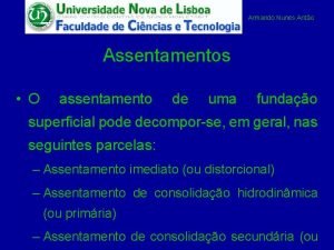 Armando Nunes Anto Assentamentos O assentamento de uma