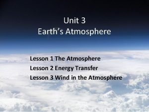 Unit 3 Earths Atmosphere Lesson 1 The Atmosphere