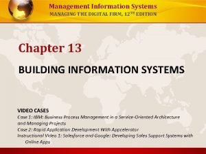 Management Information Systems MANAGING THE DIGITAL FIRM 12