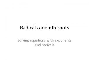 Solving equations using nth roots