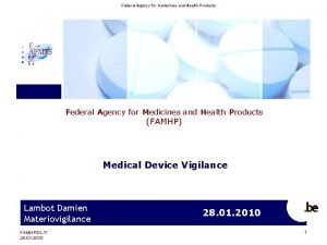 Federal Agency for Medecines and Health Products Federal