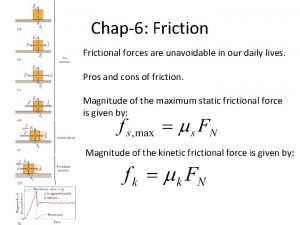 Chap6 Frictional forces are unavoidable in our daily