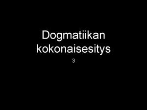 Dogmatiikan kokonaisesitys 3 Jumala yleisnimi elohim erisnimi JHWH